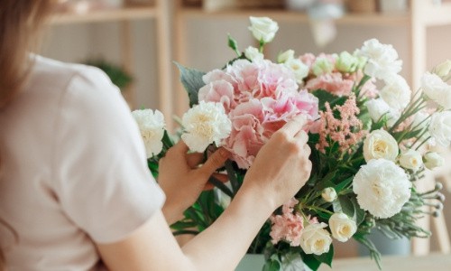 Arranging flowers