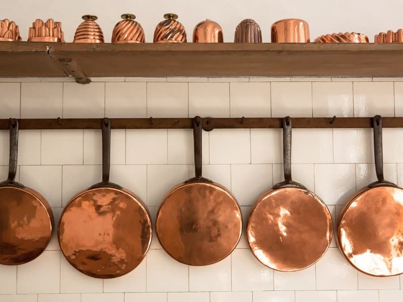 hanging copper pots