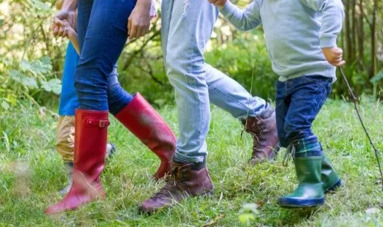 Family walk together to spend time together