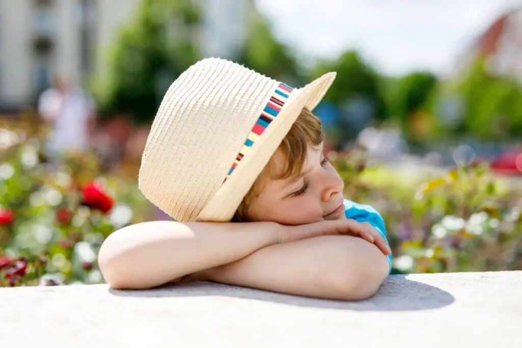 wide brimmed hat to protect eyes from uv rays