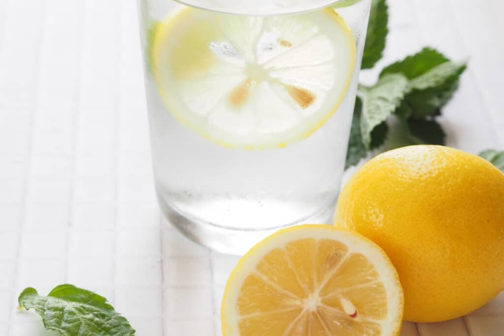fresh lemon water in the morning