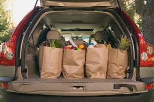 groceries in car 