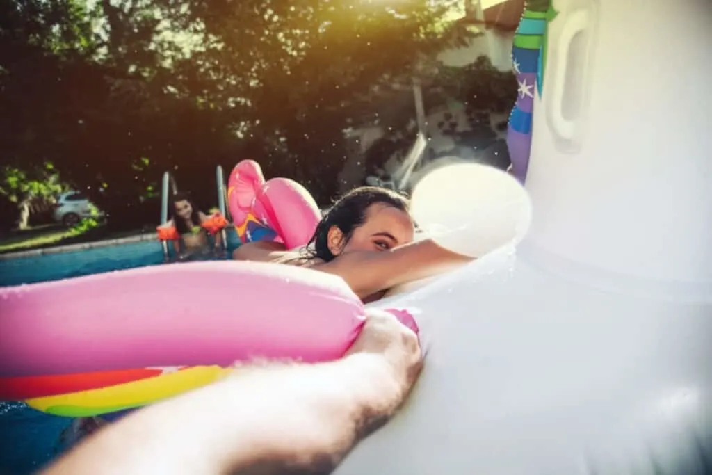 pool floats in pool