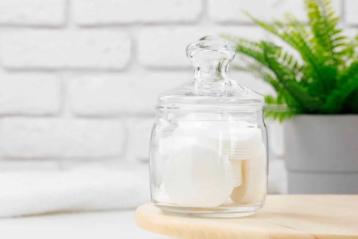 cotton ball jars bathroom