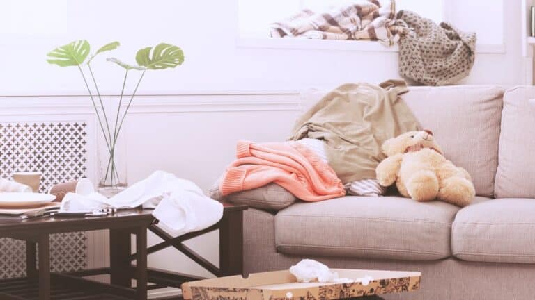 Messy living room tips to quickly tidy